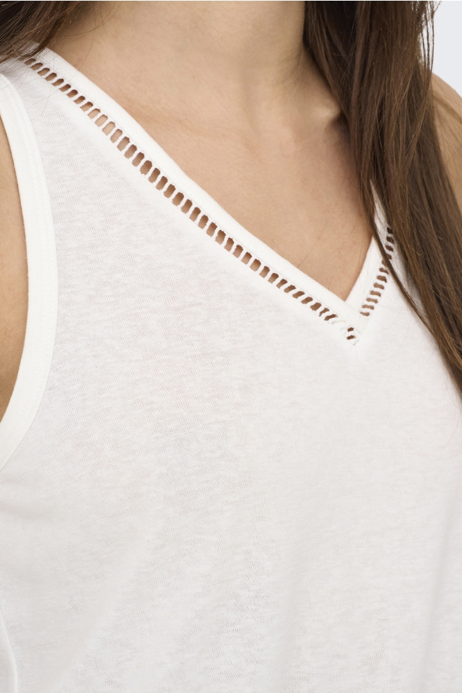 ONLPENNY S/L V-NECK TOP JRS 15320076 CLOUD DANCER